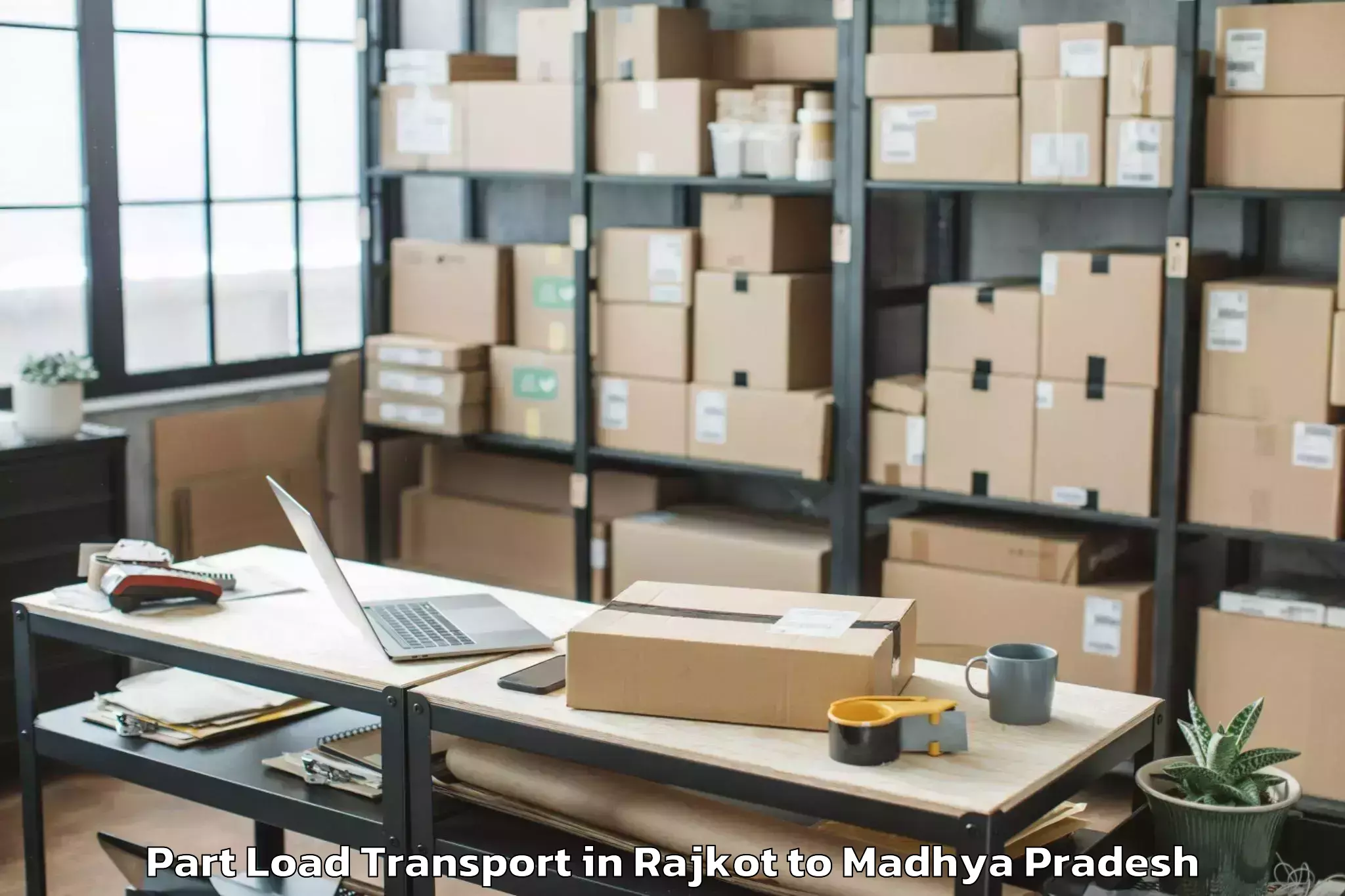 Easy Rajkot to Burhanpur Part Load Transport Booking